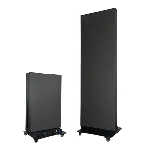 GQY P2.5 Lightweight LED Poster with Wheeled Base for Convention Center Event Signage and Pop up Store Advertising