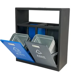 Galvanized Steel Sheet Garbage Trash Storage Rectangular Park Classification Bin for Public Municipal Facilities