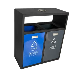 Galvanized Steel Sheet Trash Cans Rectangular Park Classification Bin for Public Municipal Facilities