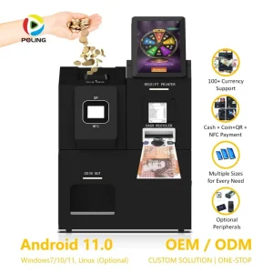 Gaming Cash Handling System with Cash Recycler Coin Hopper Accept and Dispense Solution Commercial Use Self Service Kiosk