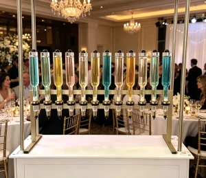 Gold Desktop Stand Essential Oil 375ml Single Perfume Bar Glass Bottle Dispenser with Scale 12pcs