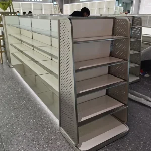 Gondola Supermarket Stainless Metal Steel Shelving Convenience Store Display Shelf Universal Display Rack
