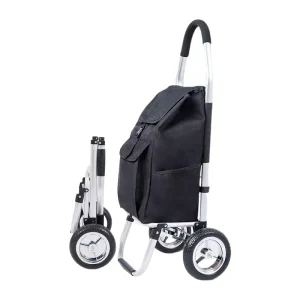 Gray Red Black Custom Logo Aluminium Alloy Shopping Trolley 6 Wheel Folding Shopping Cart