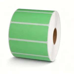 Green 2.5″ X 1″ Waterproof Multipurpose Barcode Labels Premium Adhesive Perforated for Zebra & Rollo Printers