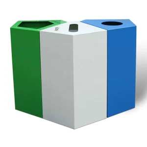 Green Waste Bin with Powder Coating for Shopping Mall