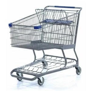 Grey Color Supermarket Shopping Cart Trolley Grocery Store Trolley