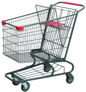 Grey Color Supermarket Shopping Cart Trolley Grocery Store Trolley