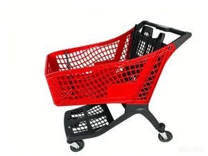 Grocery Shopping Cart Push Trolley Market Plastic Colorful Shopping Cart