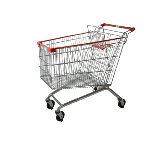 Grocery Shopping Trolley Supermarket Store Flexible Movement with Smooth Wheels Steel Metal Structure Large Load Capacity