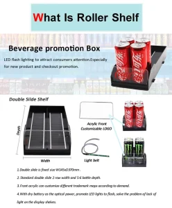Grocery Store Fixtures Beverage Can Roller Track Shelving LED Backlight System Easy Assembly Heavy Gauge Steel Frame