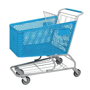 Grocery Store Half Plastic Shopping Trolleys Cart with Logo