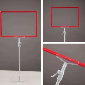 Grocery Store Retail Plastic Promotion Advertising Poster Sign Holder Board Floor Display Stand Poster Frame