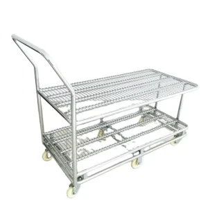Grocery Store Warehouse Picking Cart Shopping Trolley Six-wheel Nylon Wheels Air Bubble Film Platform Steel 5 Inch Nylon CN JIA