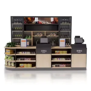Guanriver Supermarket Cash Register Counter with Shelves Convenience Store Checkout Counter