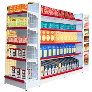 Guichang Black Multilayer Shelving Starter and Add on Double sided Display Rack Supermarket Shelves