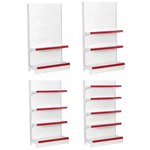 Guichang glass plates white supermarket shelf gondola shelving for store