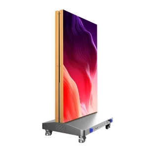 HD 4K High Brightness Movable P2.5 Poster Display with Floor Standing Wheels and App Control for Shopping Mall