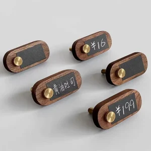 Handwriting Walnut Price Tag Displays Wooden Price Tag Holder Store Price Display Stand for markets cafes shops boutiques