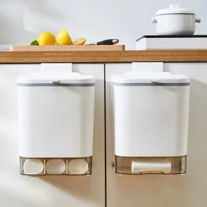 Hanging Trash Can for Cabinet Wall Mounted Trash Can for Kitchen Foldable Small Garbage Can With Lid