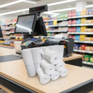 Haozimin Factory Manufacture Cash Register 57x30mm (Customizable) Cashier POS Thermal Paper Rolls Single Layer Digital Printing