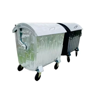 Heavy Duty 1100L Galvanized Trash Bin Dustbin Dumpsters Waste Container Hot Dip Galvanizing Bin Recycler Waste Bin