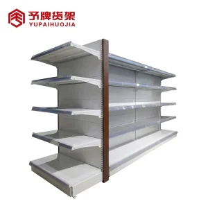 Heavy Duty Adjustable Double Sided 5-Tier Metal Retail Display Shelving Unit For Supermarket Convenience Store Grocery Shop