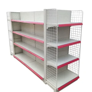 Heavy Duty Cold rolled Steel Modern Store Equipment Displaying Rack Gondola Pink Moving Supermarket Shelves