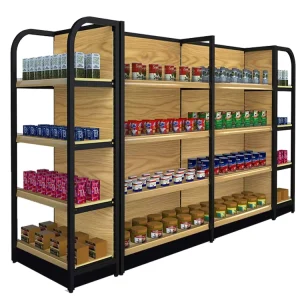 Heavy Duty Double Sided Cold Rolled Steel Supermarket Grocery Shelves Display Rack with Long Service Life