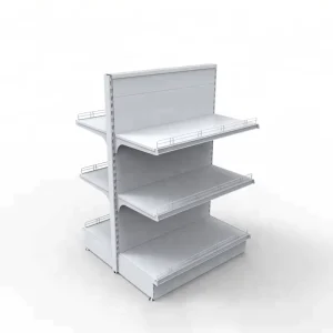 Heavy Duty Double Sided Metallic Gondola Display Rack Factory Supplied for Hypermarket Supermarket Grocery Shelving