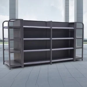 Heavy Duty Double Sided Steel Gondola Rack Supermarket Shelf For Convenience Store & Grocery Display Rack