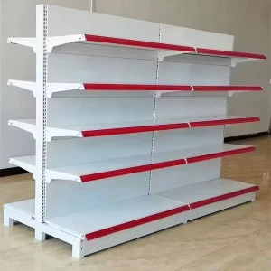 Heavy Duty Double Sided Steel Gondola Shelving Rack Display Stand for Retail Supermarket Grocery Stores Adjustable Eco Friendly