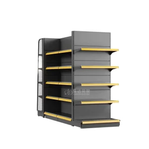 Heavy Duty Double-Sided Supermarket Display Rack Adjustable Shelves Made of Iron Supermarket Equipment