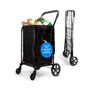 Heavy Duty Foldable Cart Removable Cart Liner Rolling Swivel Wheels Large Capacity for Groceries Laundry Luggage Alloy Steel