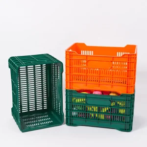 Heavy Duty Fruit Basket Vegetable Vented Storage Boxes Stackable Mesh Fruit Storage Containers Basket Mango Plastic Crates