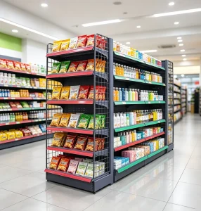 Heavy Duty Gondola Shelving System Commercial Supermarket Display Rack Steel Retail Store Shelving
