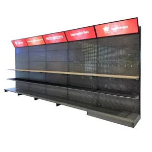 Heavy Duty Grocery Gondola Store Supermarket Equipment Single Sided Supermarket Shelves