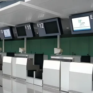 Heavy Duty Information Counter for Airport Customs Security Checkpoints