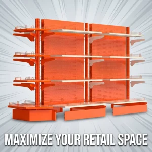 Heavy Duty Iron Gondola Shelving with Adjustable Back Corrosion Protection Waterproof Features for Supermarkets Supermarket Rack