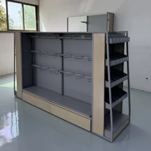 Heavy Duty Iron Metal Perforated Retail Shelf Display Supermarket Gondola Shelving Rack Storage Shelves
