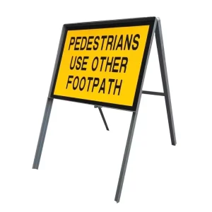 Heavy Duty Metal A Frame Sign Stand Portable Sign Holder for Traffic Warning Signs