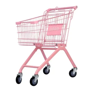 Heavy Duty Metal Pink Shopping Trolley Cart Collapsible Shopping Cart