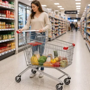 Heavy Duty Metal Shopping Trolley for Supermarket Grocery Shopping Cart
