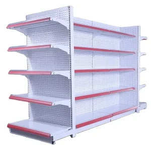 Heavy Duty Metal Supermarket Gondola Shelving Racks 5 Shelves Durable Eco-Friendly