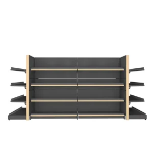 Heavy Duty Metal Supermarket Shelves Gondola Shelving Units Double Sided Retail Store Display Rack Epoxy Powder Coating Factory
