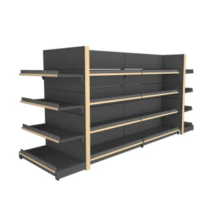 Heavy Duty Metal Supermarket Shelves Gondola Shelving Units Double Sided Retail Store Display Rack Epoxy Powder Coating Factory