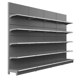 Heavy Duty Metallic Supermarket Gondola Racks Freestanding Epoxy Powder Coating for Shops