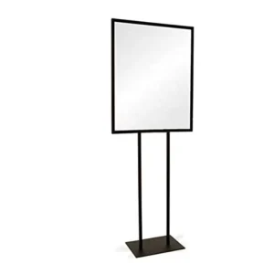 Heavy Duty Pedestal Welcome Sign Stand 22 X 28 Single Bulletin Frame Sign Holder with Flat Base for Retail Displays