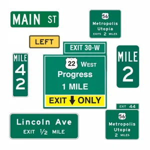 Heavy Duty Reflective Aluminum Steel Road Traffic Signs Safety Roadway Caution Custom Directional Arrow Personalized Use