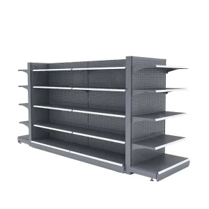 Heavy Duty Single-Sided Supermarket Rack Metallic Supermarket Shelves and Gondola Shelving for Store Use