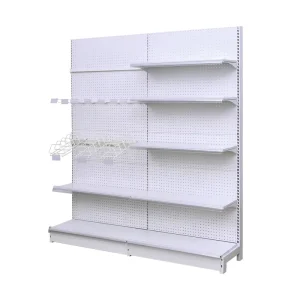 Heavy Duty Stainless Steel Supermarket Gondola Shelving Adjustable Perforated Freestanding Display Rack Shelves for Store